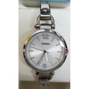 New Fossil Women's Georgia White Stainless Steel/Leather Watch